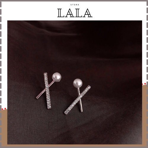 Khuyên tai nữ mạ bạc S925 hình chữ X ( mã KT33)