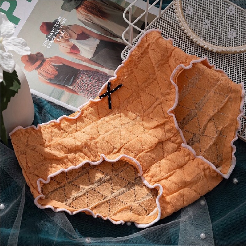 Quần lót nữ cotton 100 Mới đẹp giá rẻ - Quần lót nữ dễ thương cho học sinh cute kute màu hồng trắng xanh da