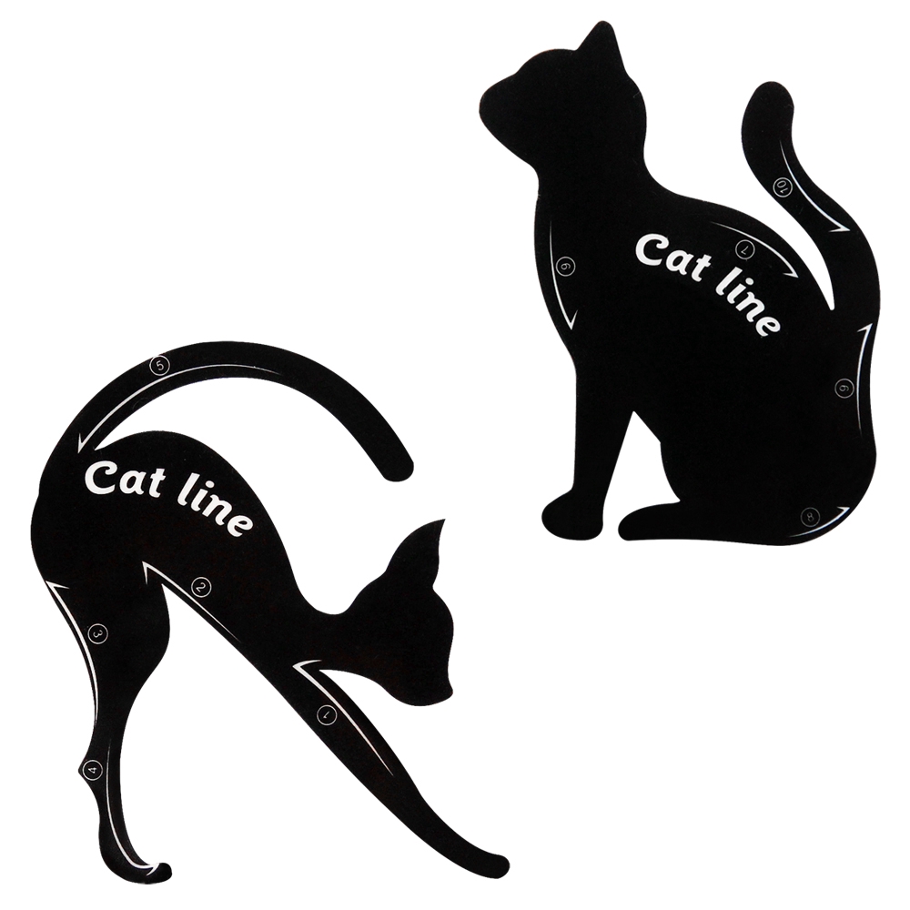 Set 2 Khuôn Kẻ Mắt Hình Mèo Trang Điểm Làm Đẹp