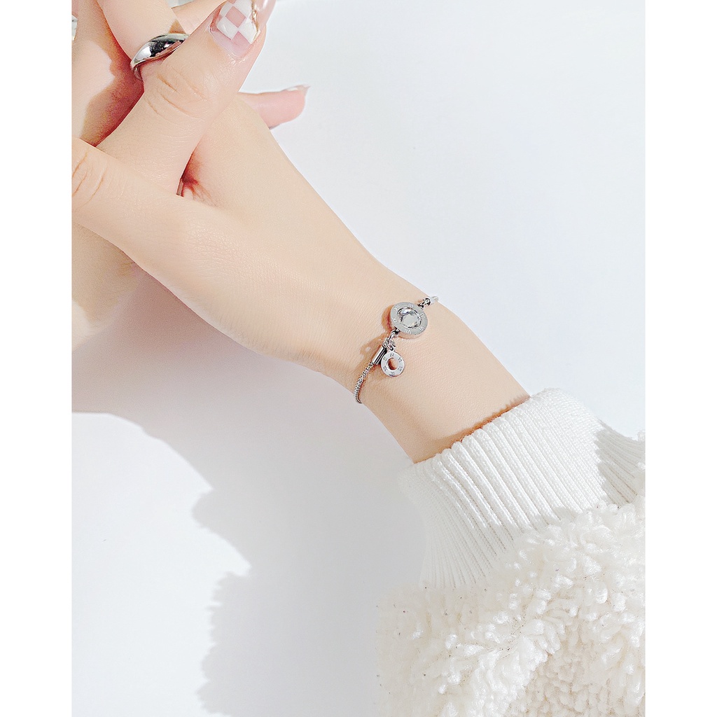 Vòng Tay Thép Titan Cao Cấp Thời Trang Pháp Dễ Phối Đồ Cho Nữ