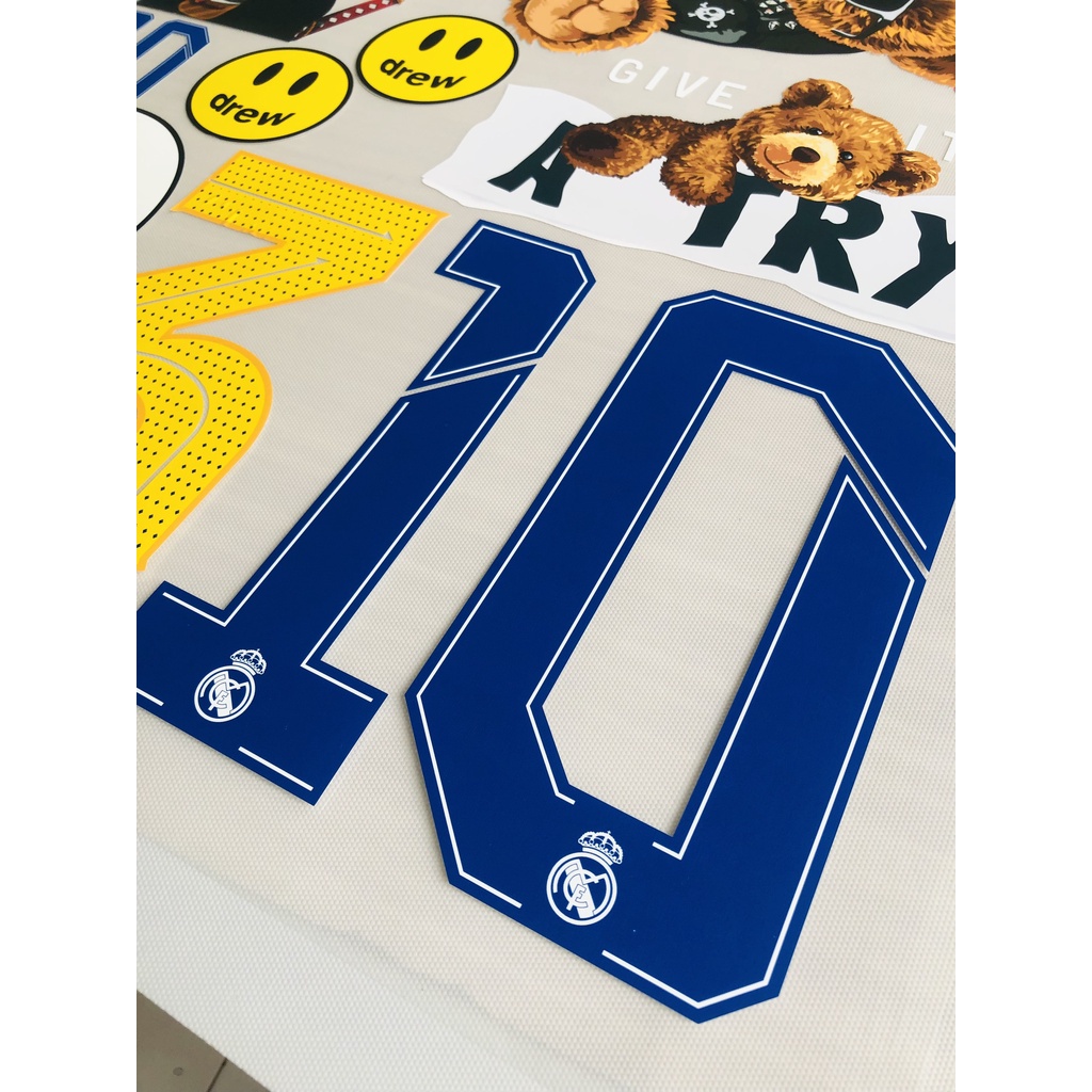 DECAL SỐ IN ÁO ĐÁ BANH XỊN CAO CẤP - FONT REAL MADRID