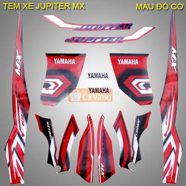 Tem xe máy Yamaha Jupiter MX LOẠI TỐT, TEM XỊN - MÀU ĐỞ CỜ
