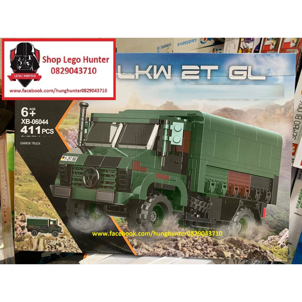 Army XingBao XB 06044 Unimok Truck bộ lắp ráp Xe tải quân sự LKW 2T GL 411 chi tiết