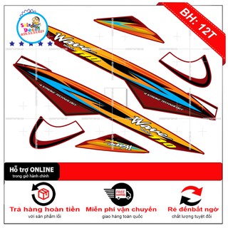 Tem xe wave nhỏ đời đầu 110 dán xe đỏ