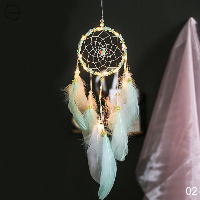 Dreamcatcher trang trí nội thất phối đèn LED