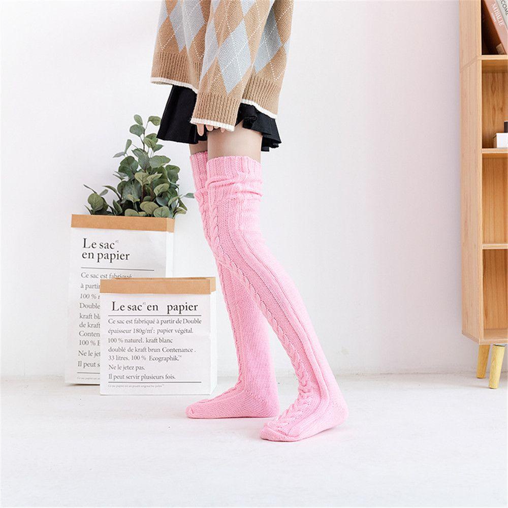 Tất Ống Chân Co Giãn Mềm Mại Giữ Ấm Mùa Đông