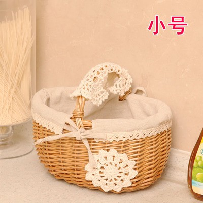 Giỏ mây đan phối vải xinh hàng loại 1