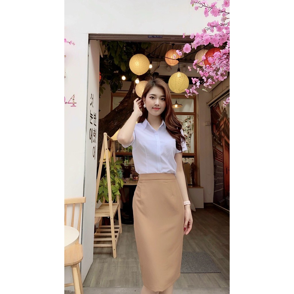 Áo Sơ Mi Trắng Nữ Cộc Tay, Áo Sơ Mi Nữ Công Sở CHIANG mịn mát M56 | BigBuy360 - bigbuy360.vn