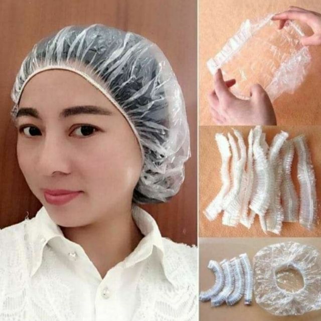 CHỤP TÓC NILONG DÙNG 1 LẦN COMBO 100 CÁI