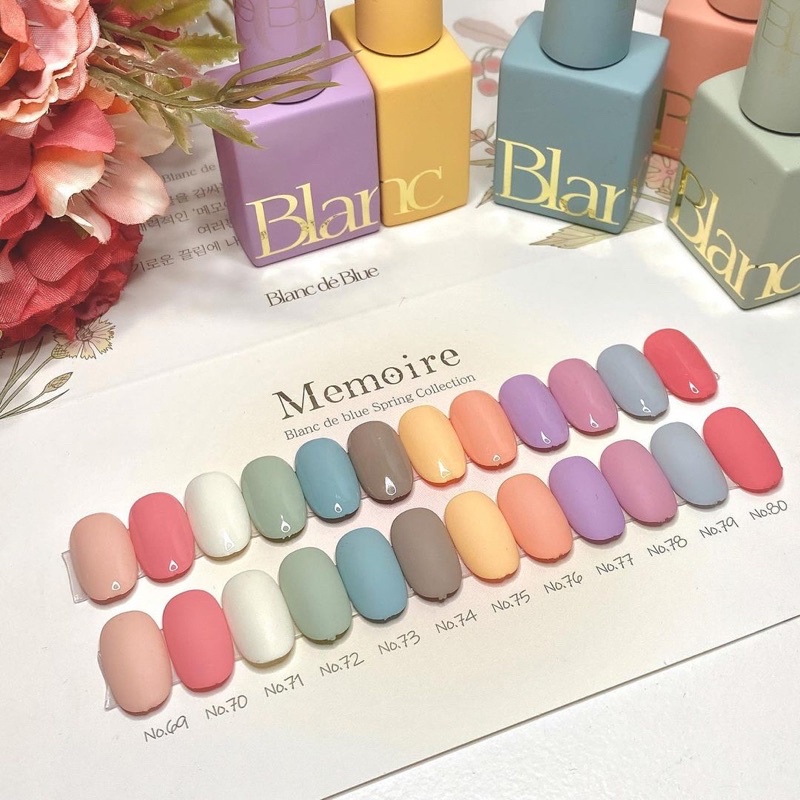 Sơn gel Blanc Dé Blue chính hãng Hàn Quốc set Memoire