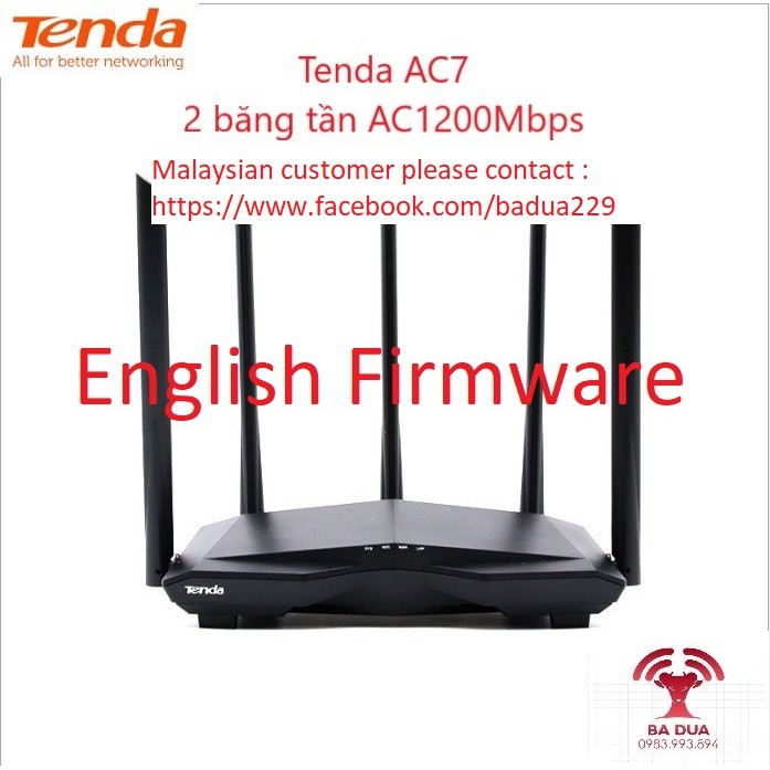 Bộ Phát Wifi Router Wifi Tenda AC7 AC1200Mbps