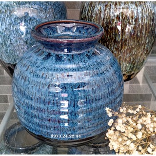 LỌ HOA GỐM DÁNG TRÒN BÌNH HOA DECOR