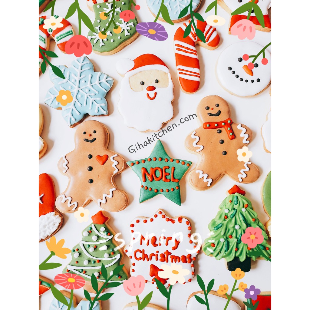 SẴN HÀNG | Set bánh quy giáng sinh ông già Noel, Snow man, bánh người gừng kèm hộp đem tặng xinh xắn. | BigBuy360 - bigbuy360.vn