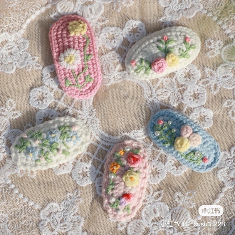 Kẹp tóc len handmade P2