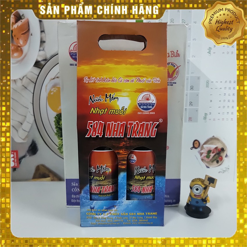 Nước mắm Nhạt muối 40 Độ Đạm - 584 Nha Trang, Nước mắm cho người ăn kiêng, Chai PET 500ml, Date mới nhất