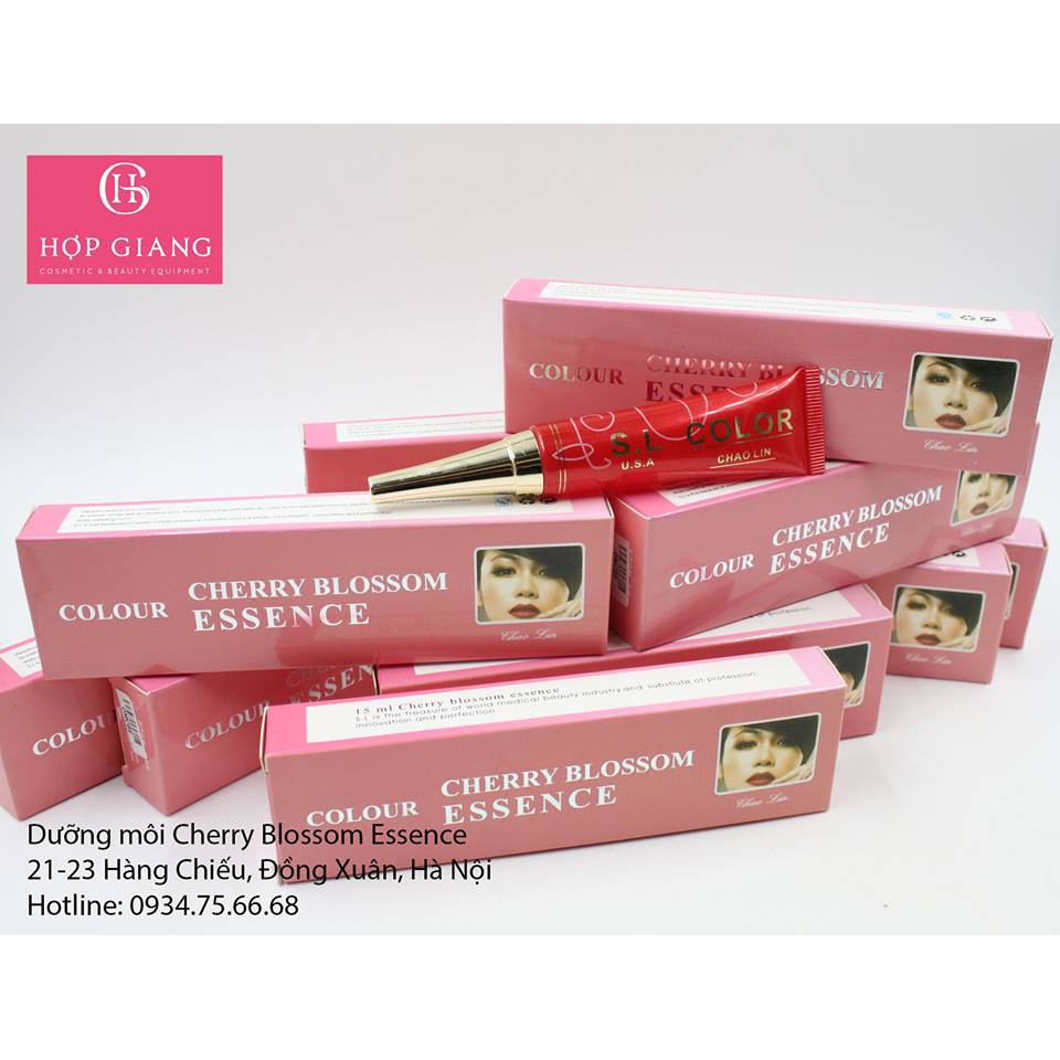 Dưỡng môi sau xăm CHERRY BLOSSOM ESSENCE cho màu môi sau xăm lên đậm và chuẩn màu