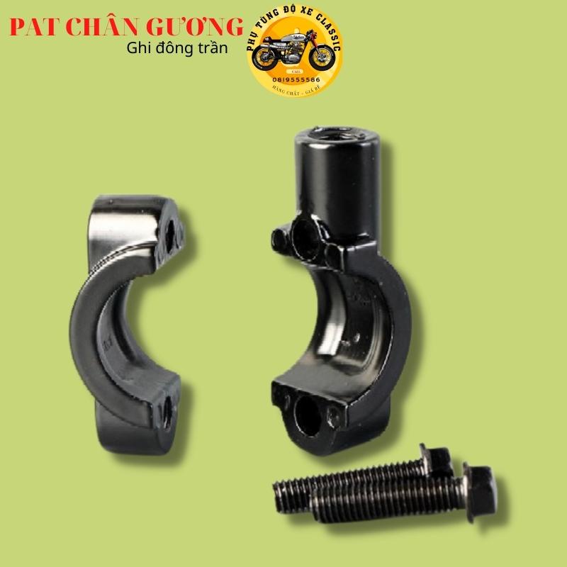 Giá gắn chân gương 10mm, cùm gắn gương kiểng cho ghi đông trần 22mm xe máy độ