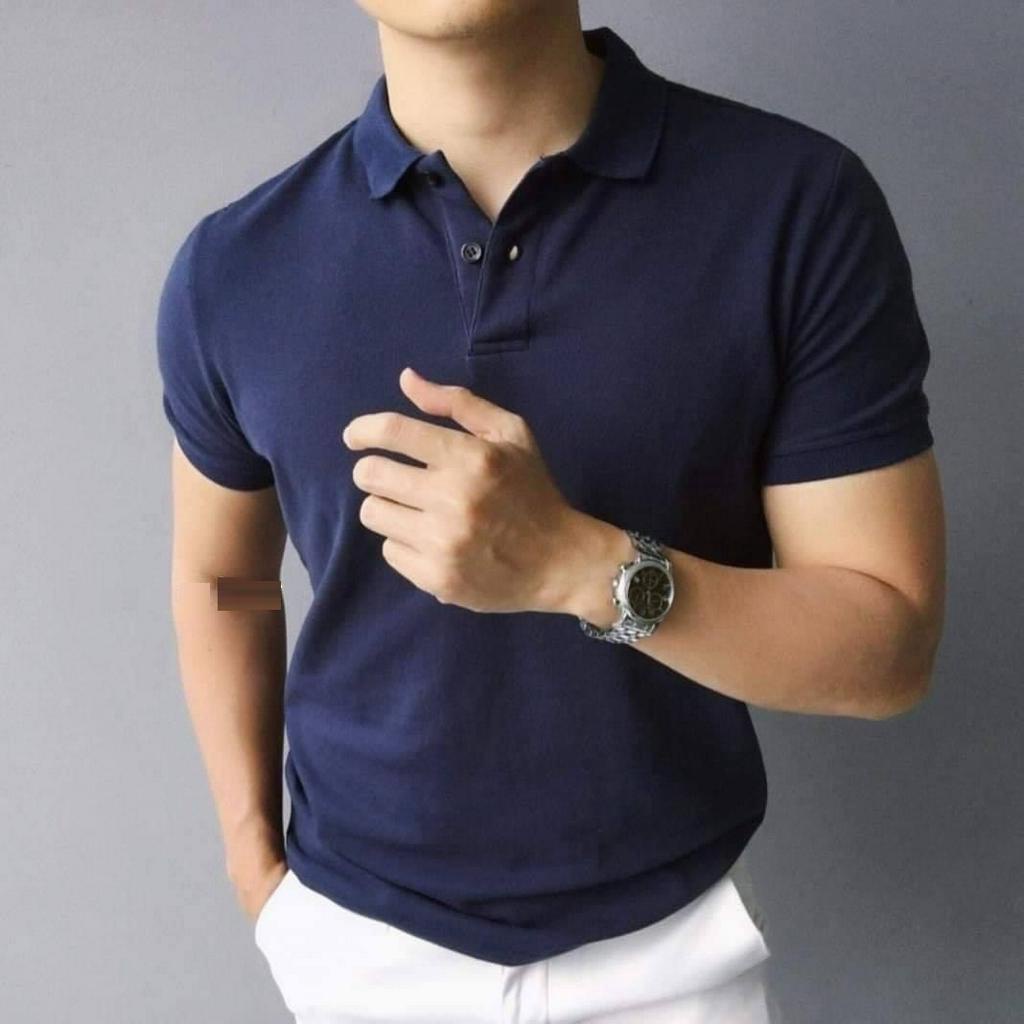 Áo Polo Nam Doki, Áo Thun Nam Trơn Màu Xanh Than Chất Coolmax Chống Nhăn, Bền Màu, Thiết Kế Trẻ Trung, Lịch Sự DA05