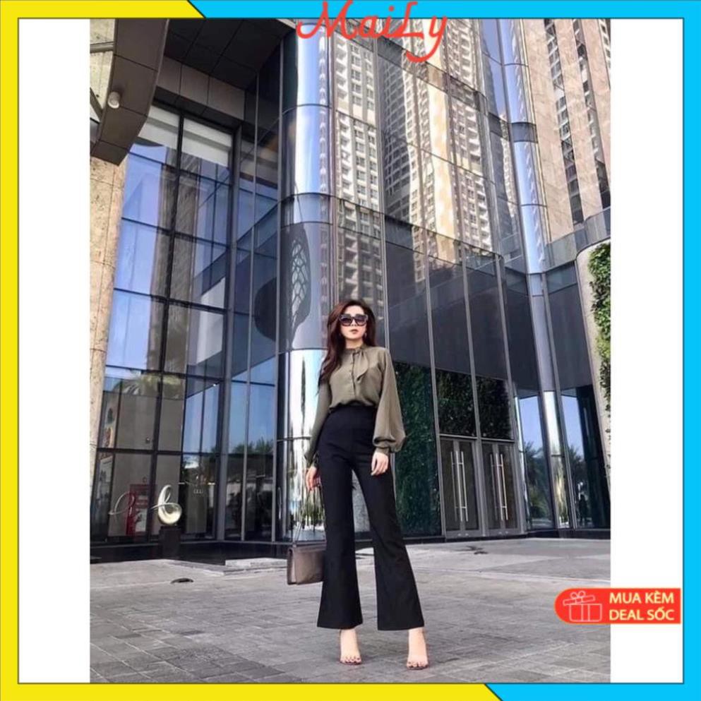 Quần tây ống loe lưng cao - Quần tây nữ ống loe vải tuyết mưa Siêu tôn dáng, mặc là mê | BigBuy360 - bigbuy360.vn