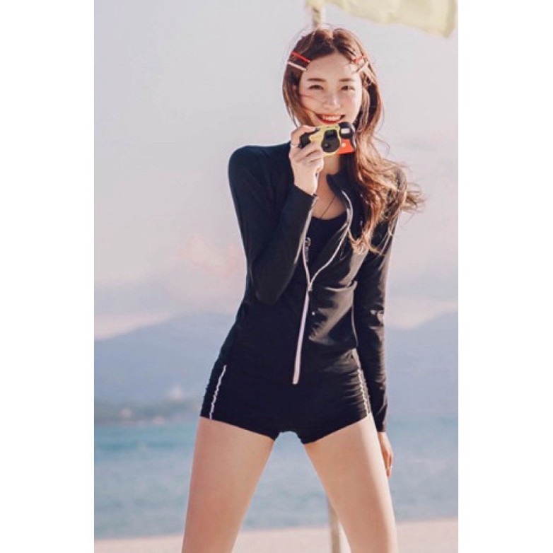 CÓ SIZE Áo KHOÁC bơi, Áo bơi có dây kéo quần dài hoặc quần lửng kín đáo | BigBuy360 - bigbuy360.vn