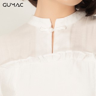 Đầm cổ tàu phối tay GUMAC DA975