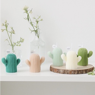 Nến thơm hình cây xương rồng hồng pastel decor siêu xinh