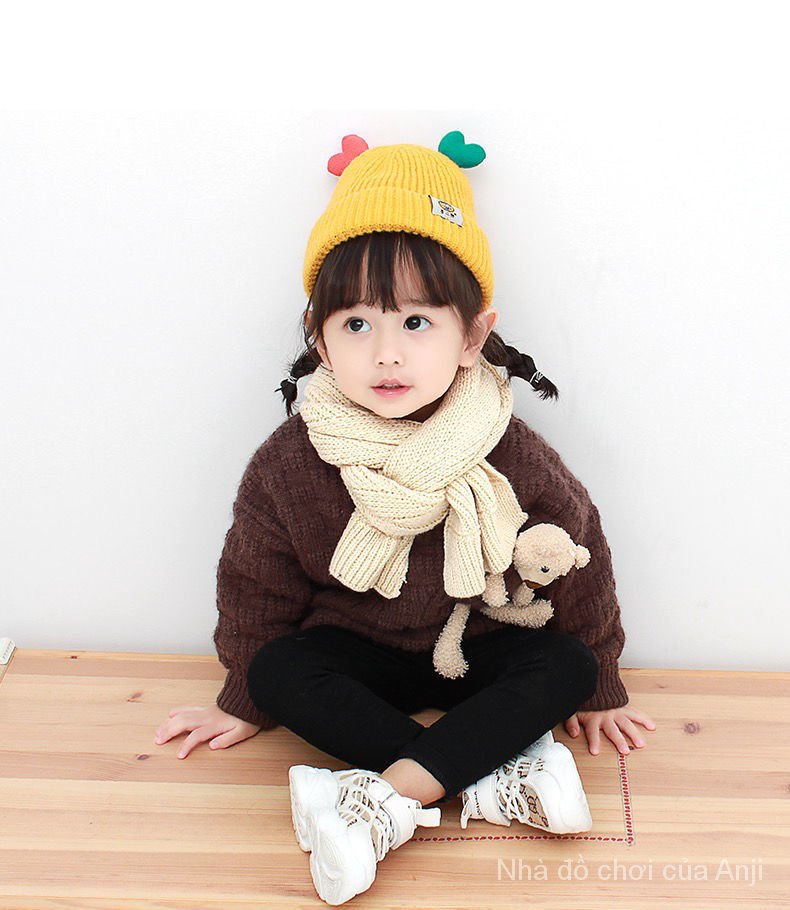 For Baby Sweater Knitwear Autumn And Winter Cute Princess Warm Winter Children Thick Baby Girl Woolen Hat