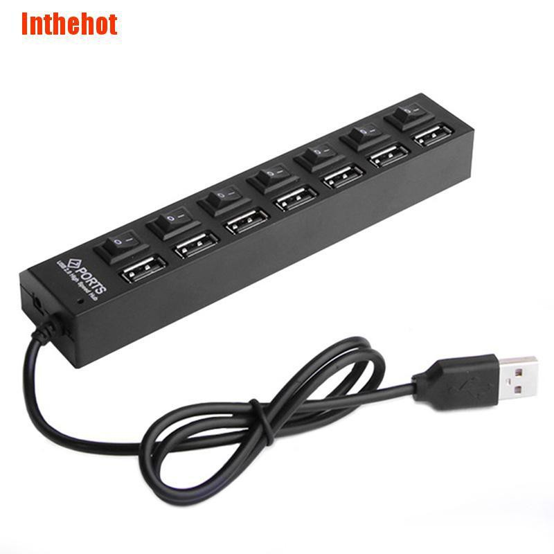 Bộ Chia 7 Cổng Usb 2.0 + Bộ Chuyển Đổi Nguồn Ac Cho Pc / Laptop /