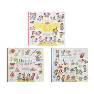 Sách Combo Ehon Kỹ Năng Sống - Bộ 3 cuốn (Em làm việc nhà, Khéo léo dùng đôi tay, Em biết quan tâm - chia sẻ)