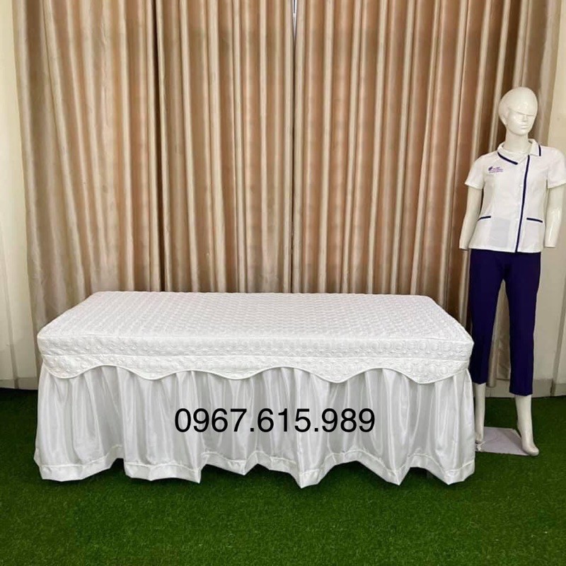 Ga giường phi lụa trần bông cao cấp cho spa, salon