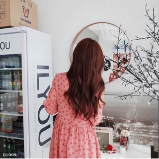 Đầm voan vintage hồng