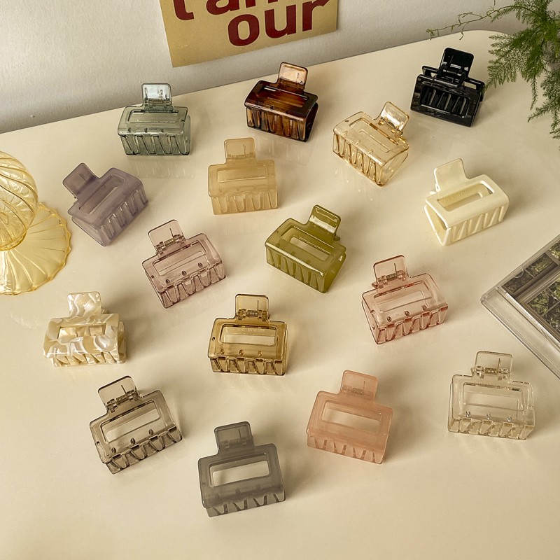 Kẹp Càng Cua Trong Suốt Hình Vuông Dễ Thương Cho Nữ