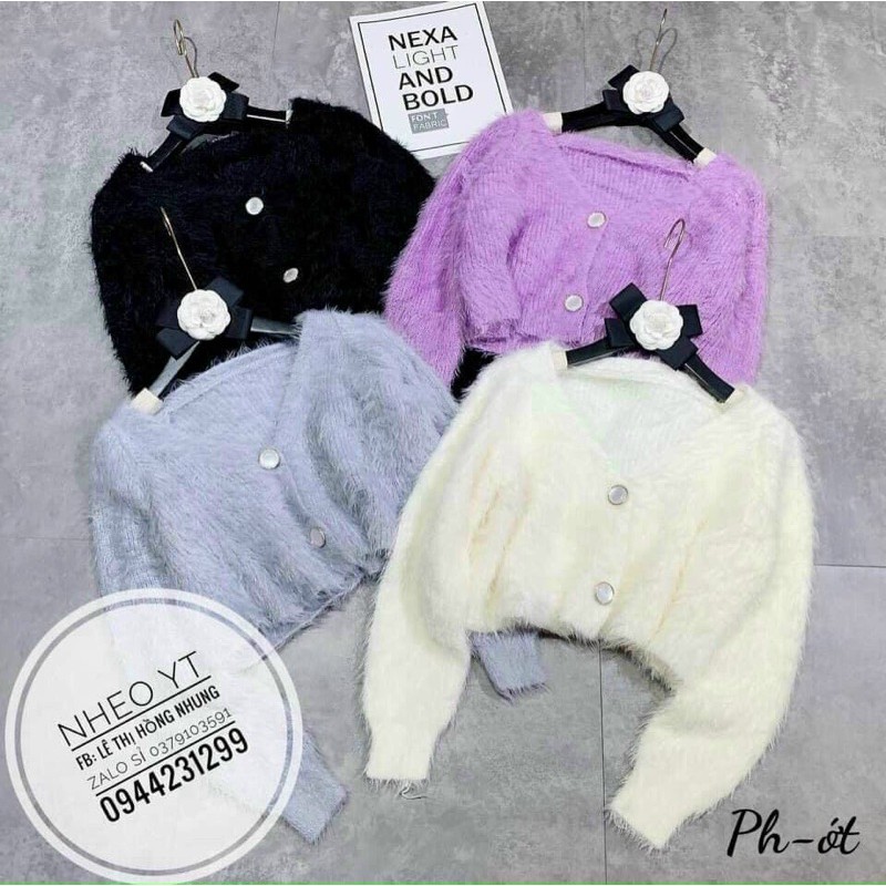 BÁN SỈ ÁO LEN LÔNG CADIGAN CROPTOP CHO NỮ | BigBuy360 - bigbuy360.vn