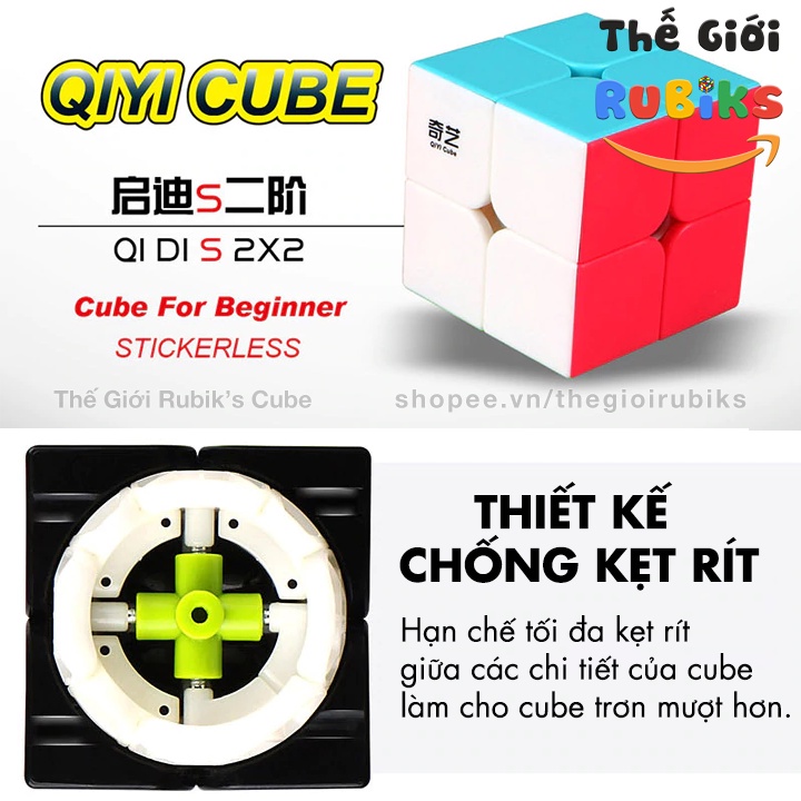 Rubik 2x2 QiYi QiDi S Khối Lập Phuong Rubic 2x2x2 2 Tầng Đồ Chơi Thông Minh