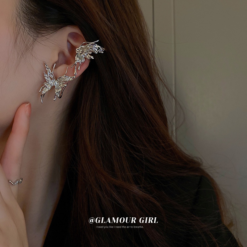 Bông Tai Hình Bướm Đính Đá Phong Cách Âu Mỹ