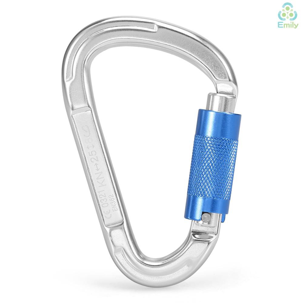 [Hàng Hot]25KN Twist Locking Gate Carabiner Certified Auto Lock Carabiner Outdoor D-ring Buckle Climbing Rappelling Canyoning Hammock Locking Clip