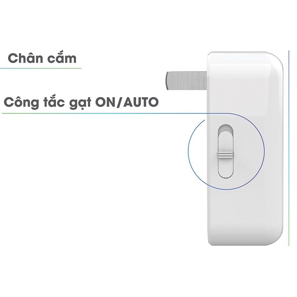 Đèn ngủ cảm biến Rạng Đông với 2 chế độ Model: ĐN02.LS 65x65/0.3W