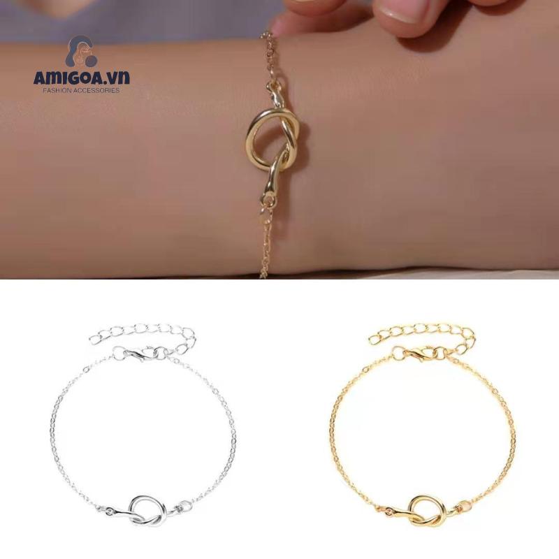 Lắc Chân Bằng Kim Loại Thắt Nút Đơn Giản Thời Trang Cho Nữ