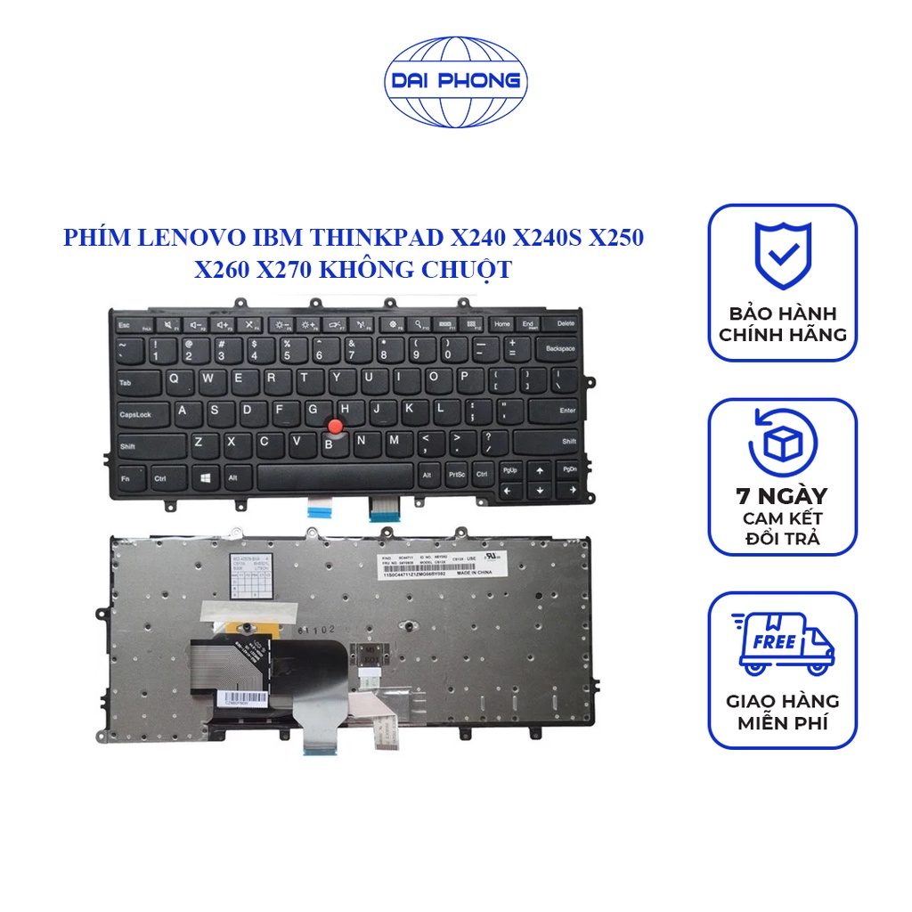 Bàn phím Laptop LENOVO IBM Thinkpad X240 X240S X250 X260 X270 hàng OEM mới, bảo hành 6 tháng L6749