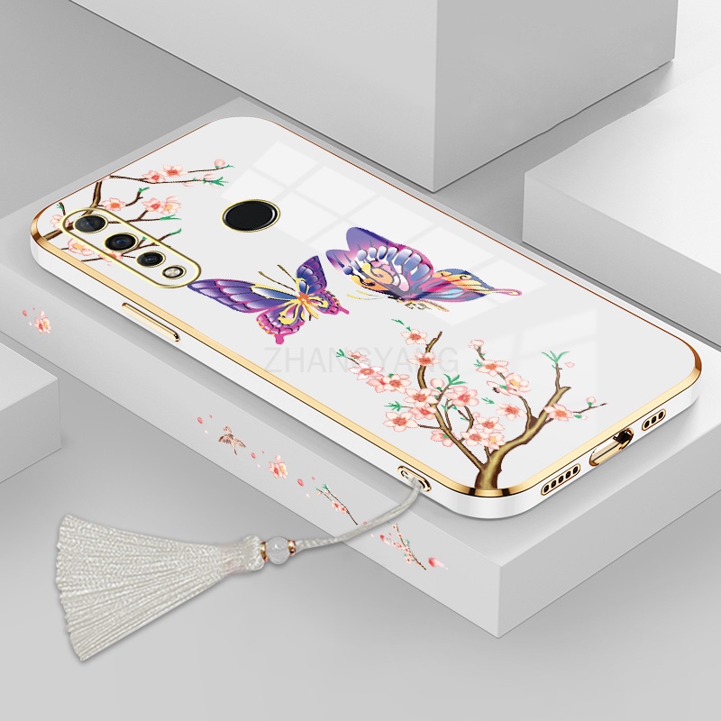 ốp lưng huawei p30 lite p20 lite Ốp Điện Thoại Silicon Họa Tiết Bươm Bướm Kèm Dây Đeo Cho huawei p30 lite p20 lite