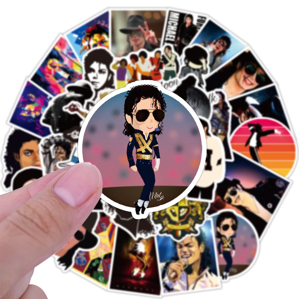 J· Bộ Hình Dán Chống Thấm Michael Jackson MJ, 50 tờ/bộ