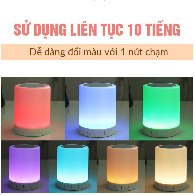 Loa di động cảm ứng tích hợp đèn ngủ, Loa Bluetooth Không Dây 2IN1 kiêm Đèn Ngủ - Đèn LED cảm ứng đổi màu!