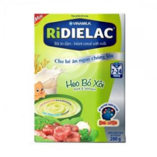 Bột ăn dặm RiDielac heo bó xôi 200g (hộp giấy)