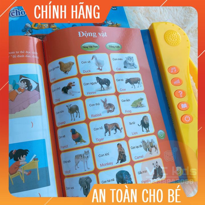 Sách nói điện tử song ngữ Anh-Việt ⚡FREE SHIP⚡ Giúp bé học tiếng anh và học về thế giới xung quanh