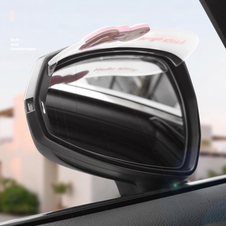 Set 2 Tấm Che Mưa Họa Tiết Hoạt Hình Dễ Thương Gắn Kính Chiếu Hậu Xe Hơi