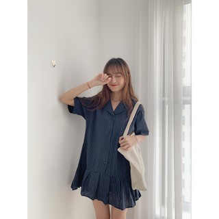 váy suông đuôi cá kẻ sọc VB70 1994closet