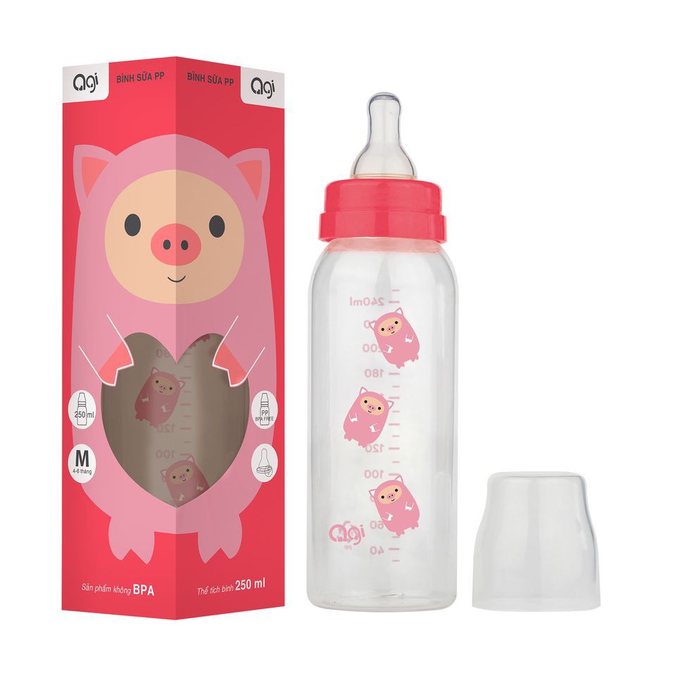 [GIÁ RẺ] Bình sữa cổ hẹp Agi PP 250 ml