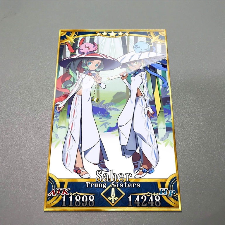Thẻ bài custom card bánh xốp anime Fate/Grand Order FGO để sưu tầm tự chọn Trung Sisters Nakayoshi Saber