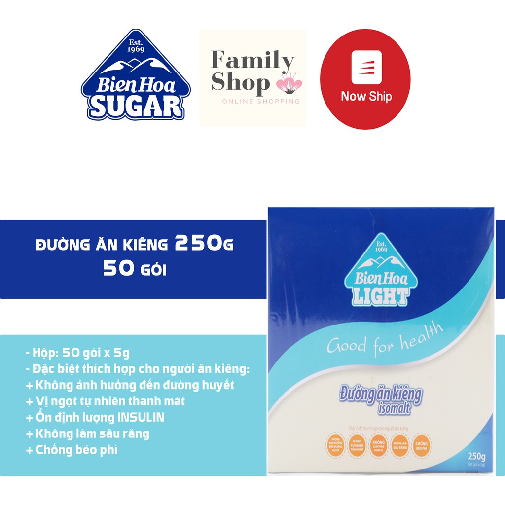 [Hàng Chính Hãng] 1 Đường Ăn Kiêng Biên Hòa isomalt 250g(50 gói)