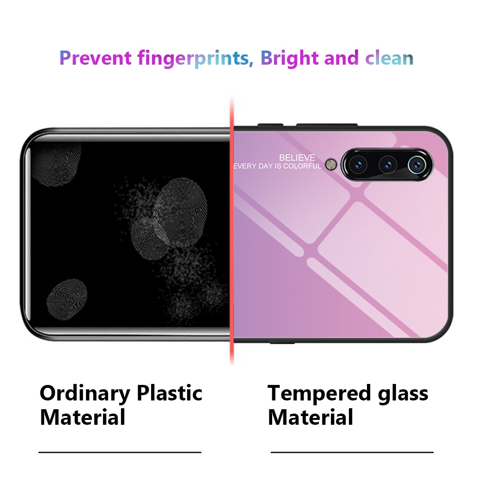 Ốp điện thoại mặt kính cường lực màu gradient thời trang dành cho Asus Zenfone Max Pro M1 M2 ZB633KL ZB631KL ZB601KL